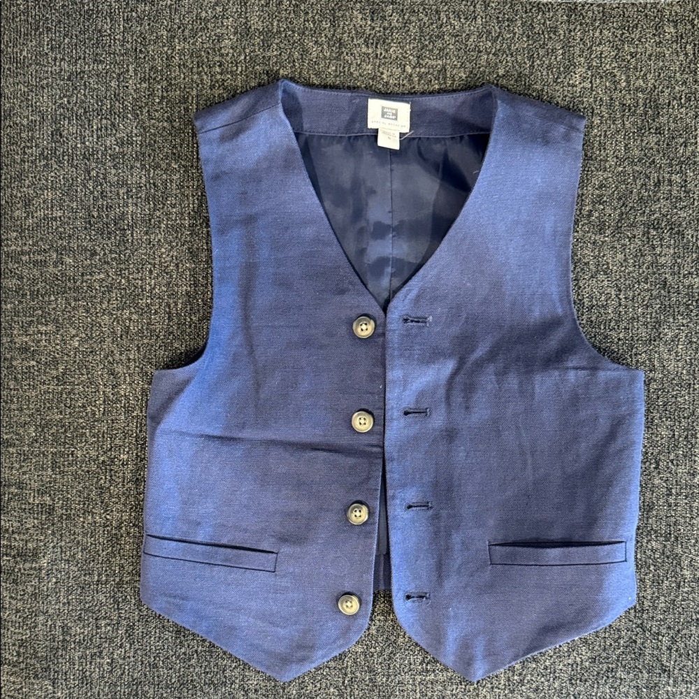 Men's Blue Button-Up Vest